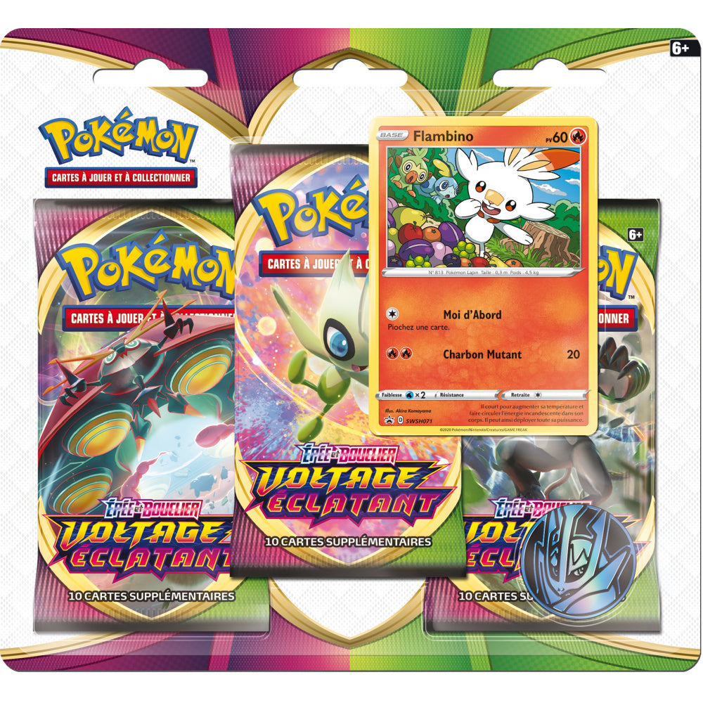 Tripack Pokémon Voltage Éclatant EB04 Flambino