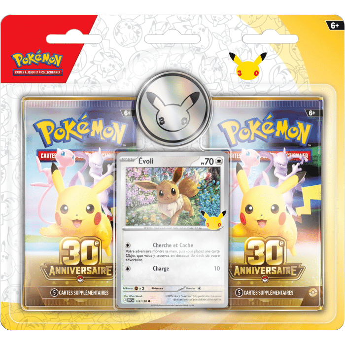 Duo Pack Pokémon 30e anniversaire FR avec promo Évoli