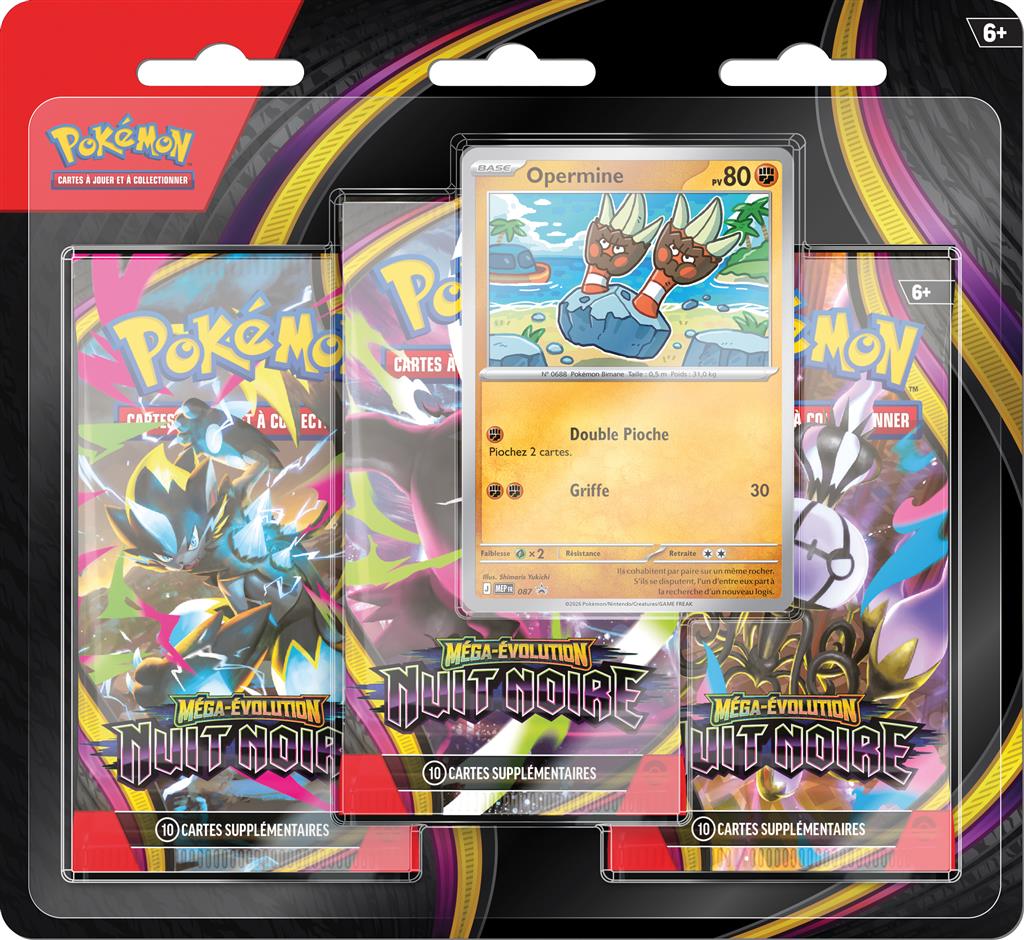 Tripack Pokémon Nuit Noire ME5 Opermine FR